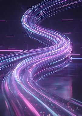 Abstract Neon Light Trails