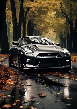 Sports car in Autumn