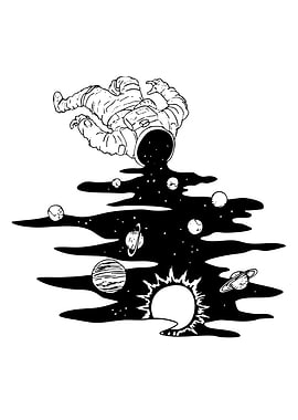 Astronaut Pouring Out Space Illustration