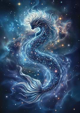 Celestial Mermaid in Starry Space