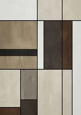Abstract Geometric Neutral Tones Art
