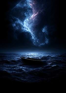 Boat on a stormy sea