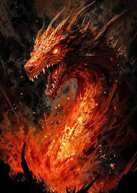 Volcanic Dragon Portrait