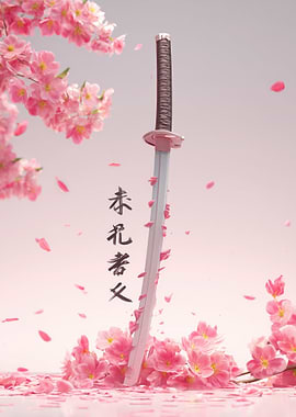 Katana and Cherry Blossoms