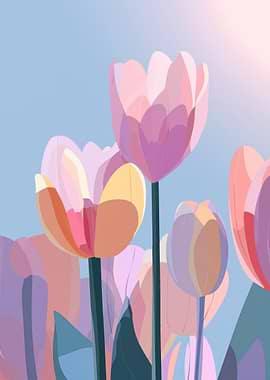 Spring Pastel Tulips
