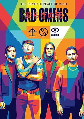 Bad Omens Band Colorful Portrait