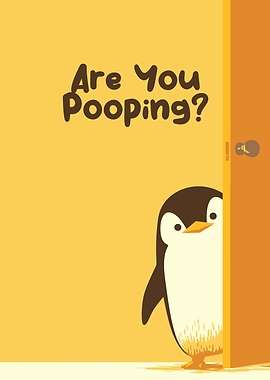 Are You Pooping? Penguin Cartoon