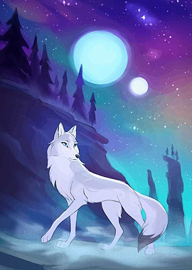 Wolf Under Double Moon
