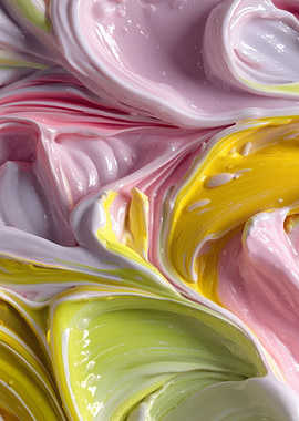 Swirls of Pink, Yellow, and Green