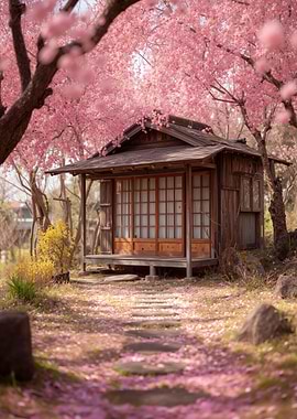 Spring Cherry Blossom Garden