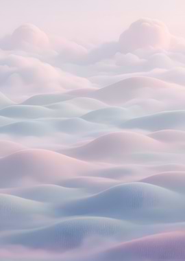 Pastel Hues Landscape with Clouds