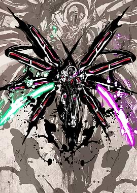 Futuristic Robot Warrior with Energy Blades