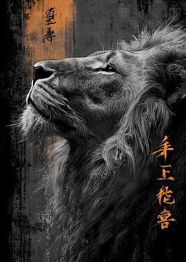 Ukiyo Minimalism Lion