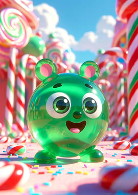 Holly Green the Boba Bear in Candy Land