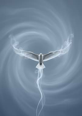 White Bird with Smoke Trails