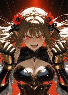 Anime Girl with Red Eyes