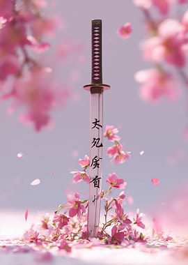 Katana and Cherry Blossoms