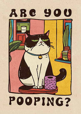 Are You Pooping? Grumpy Cat bathroom Art