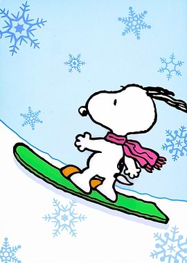 Snoopy Snowboarding Winter Fun