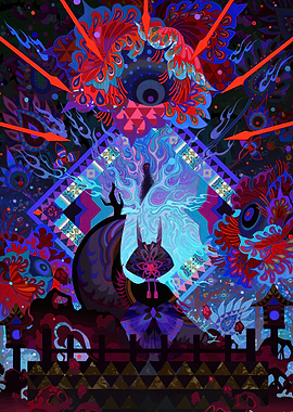 Abstract Japanese-style Colorful Illustration