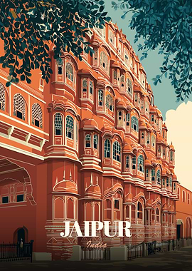 Hawa Mahal, Jaipur India Illustration