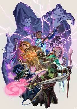 Fantasy Character Group with Magic