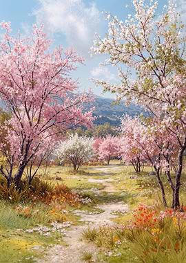 Spring Cherry Blossom Path
