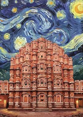 Hawa Mahal under Starry Night