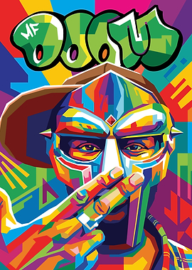 MF DOOM Colorful Portrait