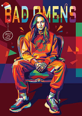 Bad Omens - Noah Sebastian Christmas Pop Art Portrait