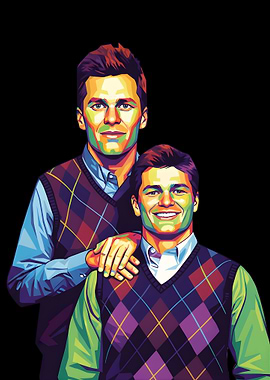 Tom Brady Portrait Pop Art Style