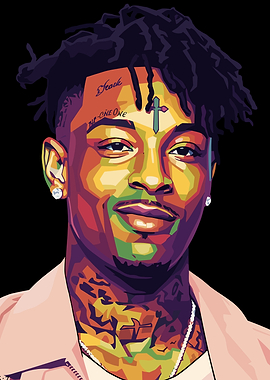 21 Savage Pop Art Portrait