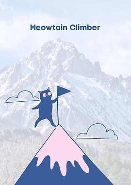 Meowtain Climber Cat Cartoon