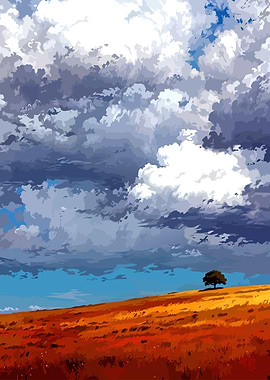 Lone Tree on Golden Hill