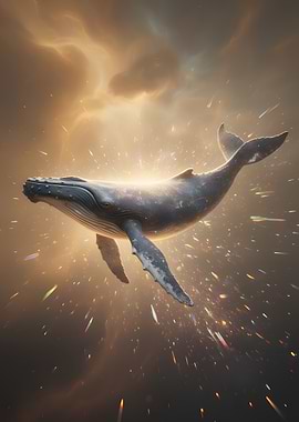 Celestial Whale in Golden Light