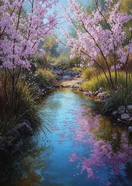 Spring Cherry Blossom Stream