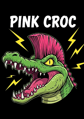 Pink Croc Punk Rock Alligator