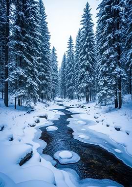 Winter Forest River