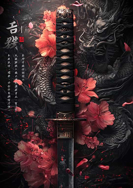 Floral Dragon Katana