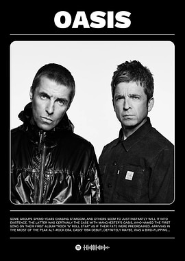 Oasis Band Portrait Black and White