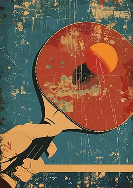 Vintage Table Tennis Illustration Ping pong poster