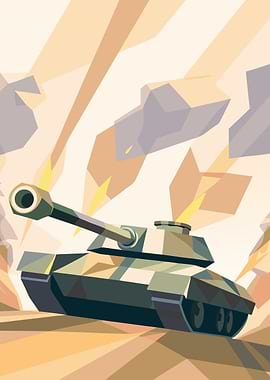 Geometric Tank Illustration