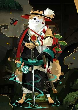 Dog Samurai Warrior