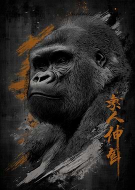 Ukiyo Minimalism Gorilla