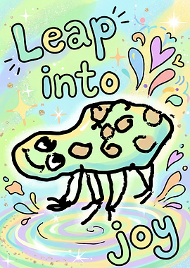 Leap into Joy: Cartoon Illustration