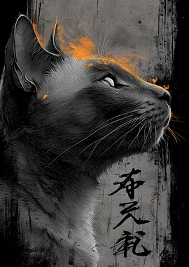 Ukiyo Minimalism Cat