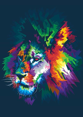 Lion Pop Art Style