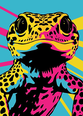 Colorful Leopard Gecko Pop Art Portrait