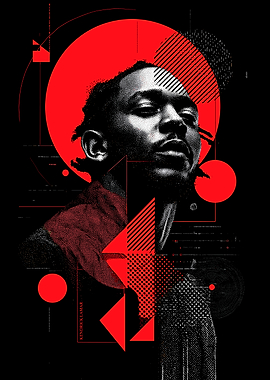 Kendrick Lamar Abstract Geometric Portrait