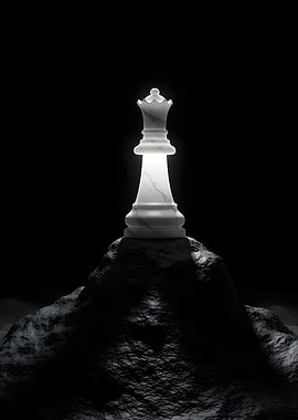 Queen Chess Piece on Rock